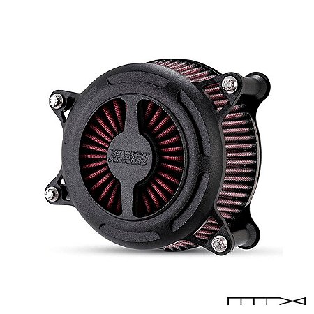 Filtro de Ar Vance & Hines Modelo VO2 Blade - Preto Rugoso - Motor M8 Softail / Touring 2017 a 2024 (42055/42057)