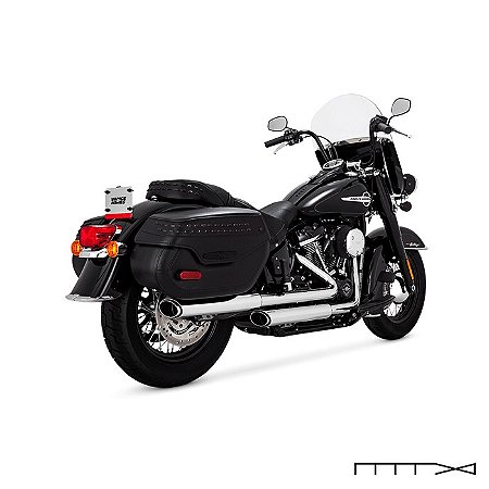 Ponteira 3´´ Vance & Hines Twin Slash - Cromada - Heritage & Deluxe - 2018 - 2024