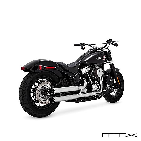 Ponteira Vance & Hines Twin Slash - Cromado - Softail 2018 - 2024 - Fat Boy - Breakout