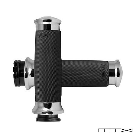 Manopla Modelo Custom Contour Cromada Acelerador a Cabo Harley Davidson - Avon Grips