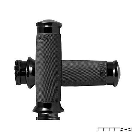 Manopla Modelo Custom Contour Preta Acelerador a Cabo Harley Davidson - Avon Grips