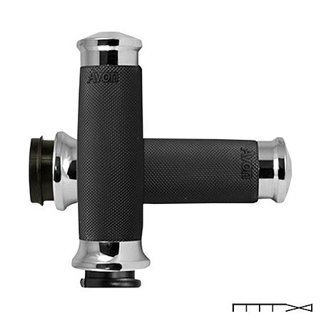 Manopla Modelo Custom Contour Cromada - Acelerador Eletrônico Harley Davidson - Avon Grips