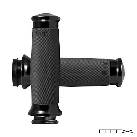 Manopla Modelo Custom Contour Preta - Acelerador Eletrônico Harley Davidson - Avon Grips