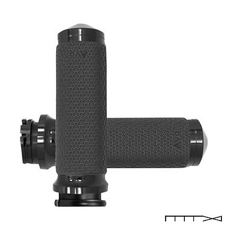 Manopla Modelo Memory - Média - Preta - Harley Davidson com Acelerador a Cabo - Avon Grips
