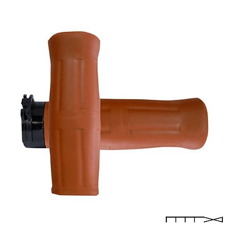 Manopla Modelo Old School - Marrom - Harley Davidson com Acelerador a Cabo - Avon Grips