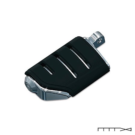 Pedaleira Modelo Iso Duplamente Larga - Mesclada Preto com Cromado - Kuryakyn