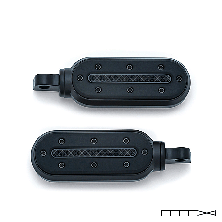 Pedaleira Para Passageiro Modelo Heavy com Apoio Para Calcanhar - Preta - Softail 2018 - 2021 - Kuryakyn