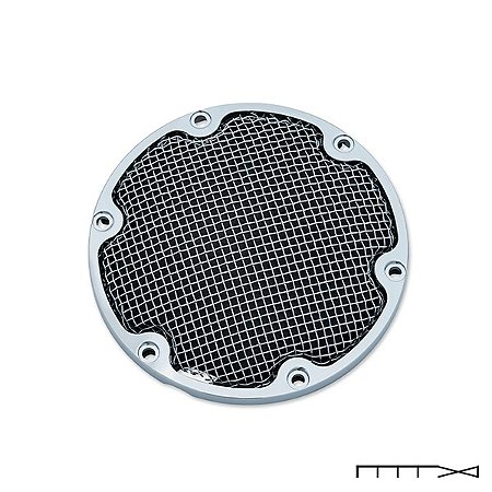 Tampa da transmissão cromada modelo Mesh - Sportster - Kuryakyn