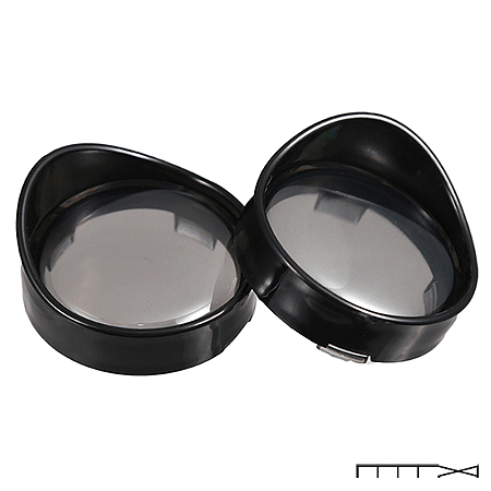 Aro preto brilho com lente fumê para Pisca Bullet Harley Davidson - CH Parts