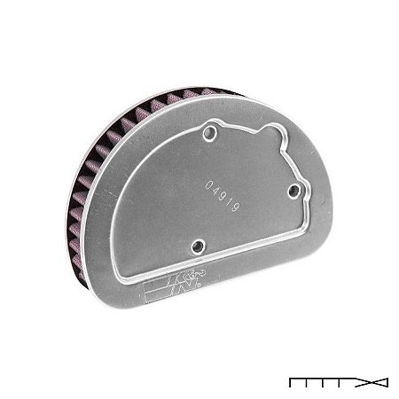 Filtro de Ar K&N - Harley Davidson - Softail 16-17 (Fat Boy, Heritage, Deluxe);  Touring 14-16 (Electra Glide, Ultra, Ro
