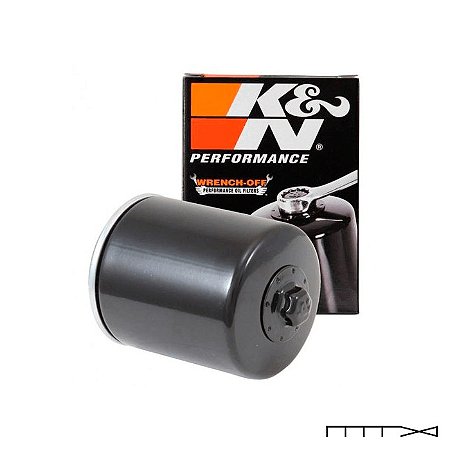 Filtro de Óleo  - Preto - Sportster 1984 -2020 - K&N - Sportster 1986 - 2020