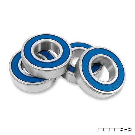 Kit com 4 Rolamentos Para Roda traseira Sem ABS - Softail 07-23 /Dyna 08-17 / Sportster e Touring 08-23- Drag Specialties