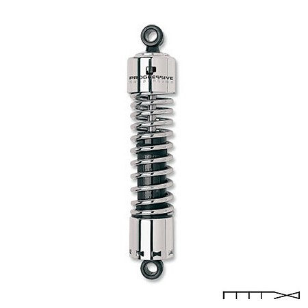 Amortecedor Traseiro Progressive Suspension - 11.5´´ Heavy Duty 412 Series - Cromado - Sportster 2004 - 2019