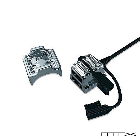 Ponto de energia com 2x entradas USB - Cromado - Modelo Universal - Kuryakyn