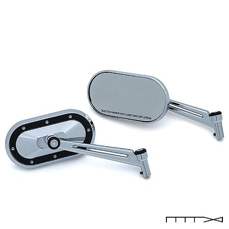 Retrovisor Modelo Heavy Industry - Cromado - Harley Davidson & outras Marcas de Motocicletas, Requer o Uso dos Adaptador