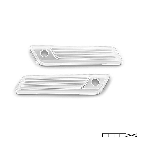 Acabamento Cromado Modelo Tri-Line da Fechadura do Alforge Rigido - 2014-2019 - Electra Glide E  Street Glide