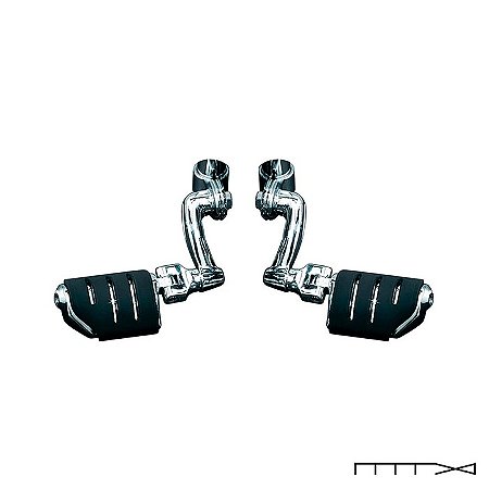Pedaleira Modelo Iso com Abraçadeira de 1-1/4´´ para Prender no Protetor de Motor