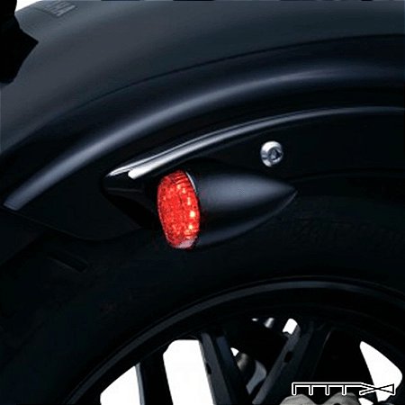 Pisca Modelo Torpedo Preto Traseiro Em Leds Vermelho, Universal Para Motos Que Tem O Encaixe M10-1.5 X 25Mm