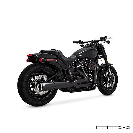 Escapamento Vance & Hines Pro Pipe 2 Into 1 - Preto - Softail 2018 - 2023 - Fat Bob - Low Rider