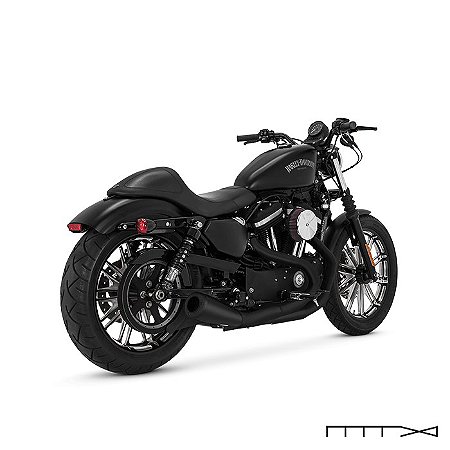 Escapamento Vance & Hines Upsweep 2 into 1 - Preto - Sportster 2007 - 2020