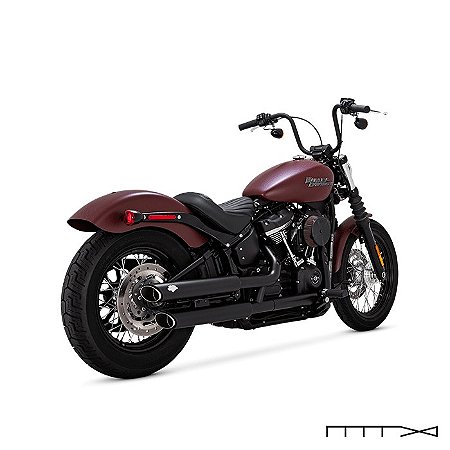 Ponteira Vance & Hines Twin Slash - Preto - Softail 2018 - 2023 Fat Boy - Breakout