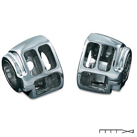 Capa Cromada dos Controles do Guidão - Softail 11 - 20 / Dyna 12 - 17 / Sportster 2014 - 2019