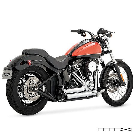 Escapamento Vance & Hines Shortshots Staggered - Cromado - Softail 2012 - 2017