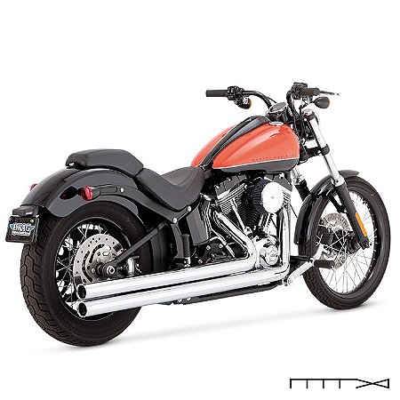 Escapamento Vance & Hines Big Shots Long 2 Into 2 - Cromado - Softail 2012 - 2017