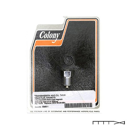 Plug Dreno Magnético do Óleo - Dyna 2000 à 2017 / Softail 2000 à 2023 / Touring 2000 à 2023 - Colony