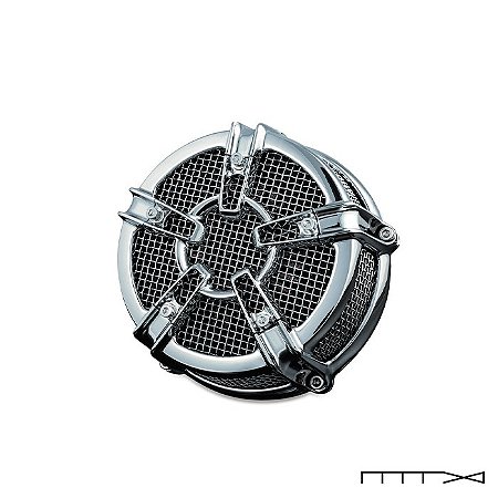 Filtro de Ar Modelo Mach 2 Co-Ax - Cromado - Touring 2008 - 2016 - Softail 2016 - 2017