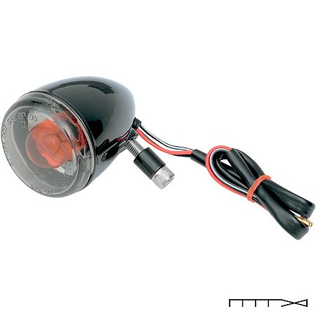 Pisca Preto modelo Bullet Dianteiro com lente em Fumê - Drag Specialties