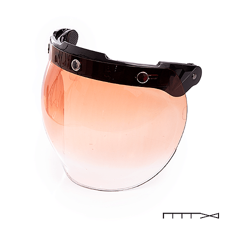 Viseira Bolha com Flip p/ Capacete Lucca mod. Sublime - Laranja Degradê - CH Parts