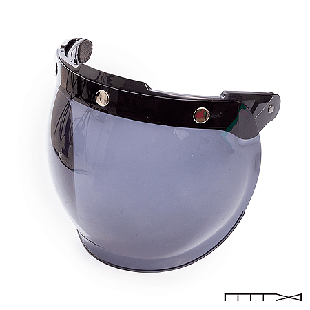 Viseira Bolha com Flip p/ Capacete Lucca mod. Sublime - Fume Escuro - CH Parts