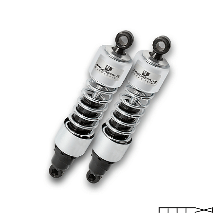 Amortecedor Traseiro Progressive Suspension - 12´´ - Cromado - Heavy Duty -  Dyna 2007 - 2017