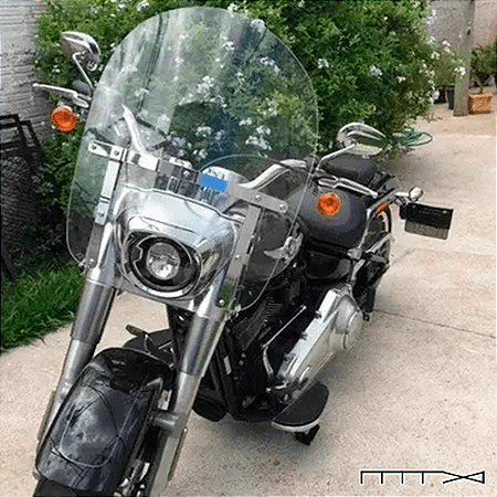 Para Brisa Policarbonato 4mm HD Softail Nova Fat Boy 2018 a 2024