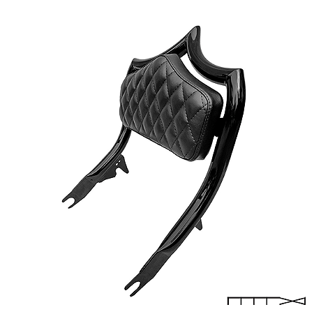 Kit Sissy Bar Wings Destacável Mod. Royal s/ Bagageiro 20 Pol. - B31 - RW01 Harley Davidson Touring