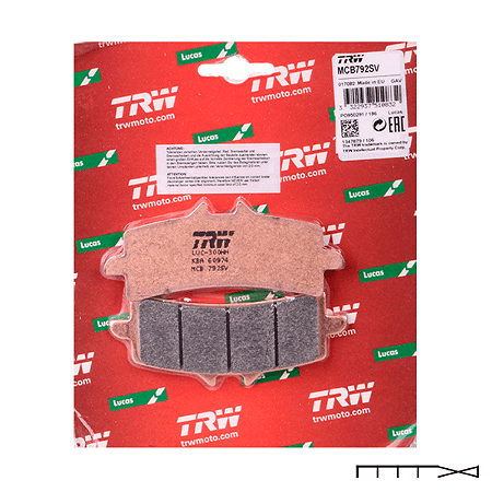 Pastilha de Freio Sinterizada Dianteira TRW - Aprilia, Benelli, Ducati, Husqvarna, Kawasaki, KTM, Suzuki e Triumph