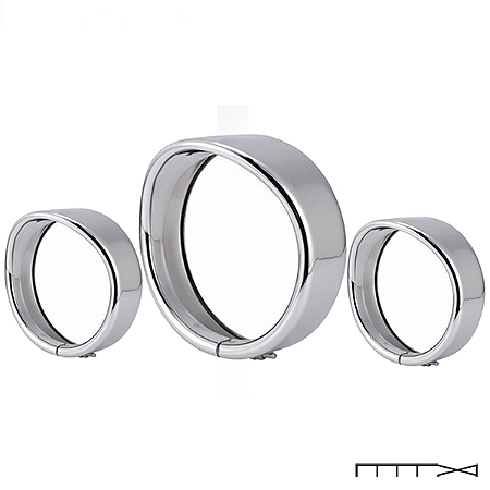 Conjunto de aros para farol de 7" e milhas de 4.5" cromado Touring - CH Parts