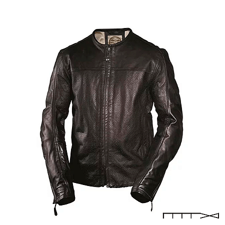 Jaqueta Masculina de Couro - Barfly Perfurada - Preta - Roland Sands Design