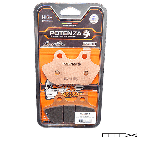 Pastilha de Freio Sinterizada - Potenza - Dianteira & Traseira - Touring 2000 à 2007 / Softail 2000 À 2007 / V-Rod 2002 à 2005