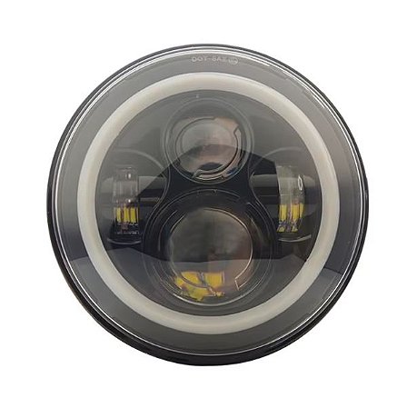 Farol LED 7"  c/ Angels c/ Fundo Preto (Mod. 1) - CH Parts