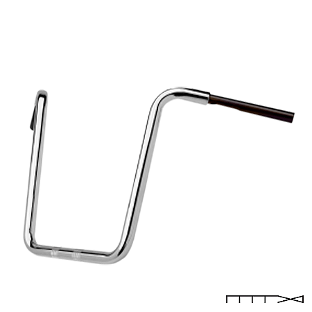 Guidão 16" modelo Apehangers cromado para 1''-1/4'' - Cyclesmiths