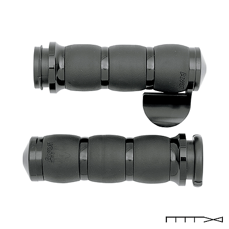 Manopla Harley-Davidson Preta Com Apoio Acelerador Electrónico - Avon Grips