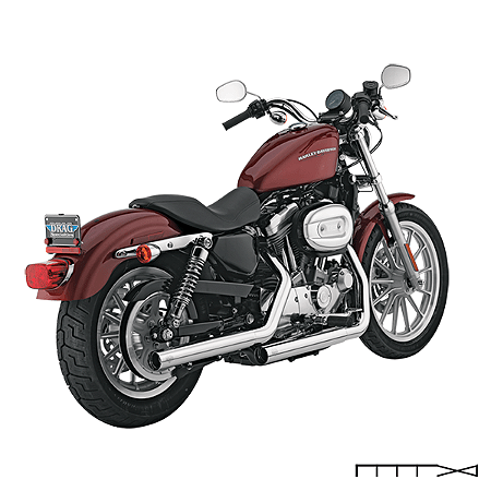 Ponteira 2.1/2´´ Vance & Hines Straightshots - Cromada - Sportster 2004 - 2013