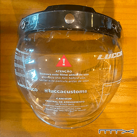 Viseira Bolha com Flip p/ Capacete Custom - Cristal - LUCCA CUSTOM