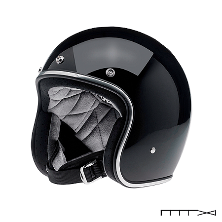 Capacete Aberto Mod. Bonanza - Preto - Biltwell