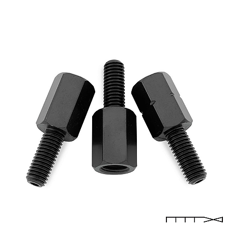 Adaptador de Retrovisor 10mm Femea Para 8 mm Macho Cromado - BikeMaster