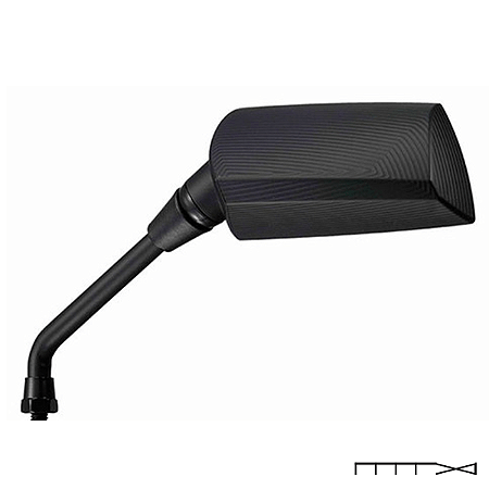 Retrovisor Magazi Universal em Alumínio - Preto - Rosca 10Mm