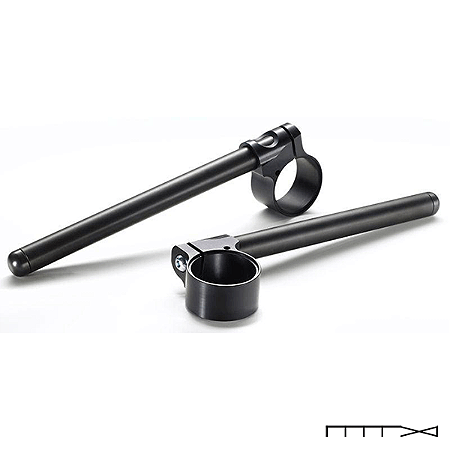 Semi-Guidão Trw Lucas, Mod. System 1, Estilo Racing, Perfil Baixo - Preto - 45Mm