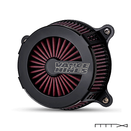Filtro de Ar Vance & Hines Modelo VO2 Cage Fighter - Preto - Motor Twin Cam - Touring 08-16 e Softail 16-17